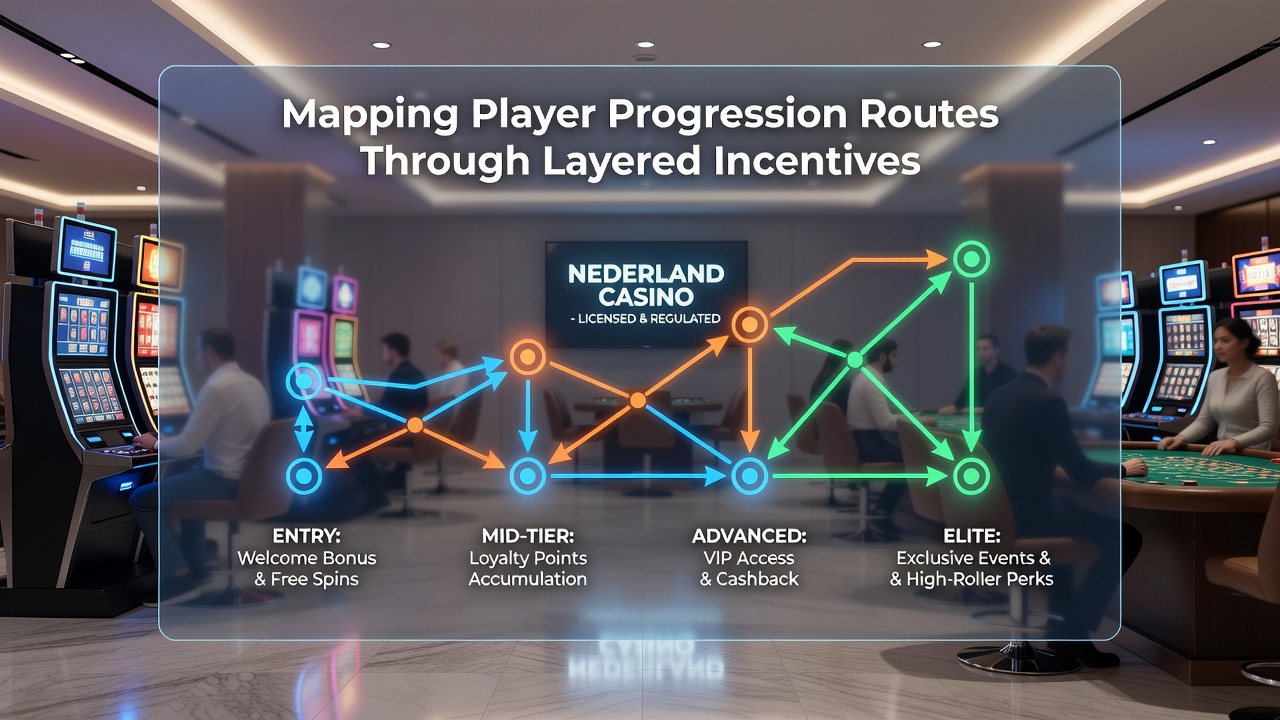 Visualisatie van gelaagde beloningsroutes en VIP-progressie in Nederlandse casino's