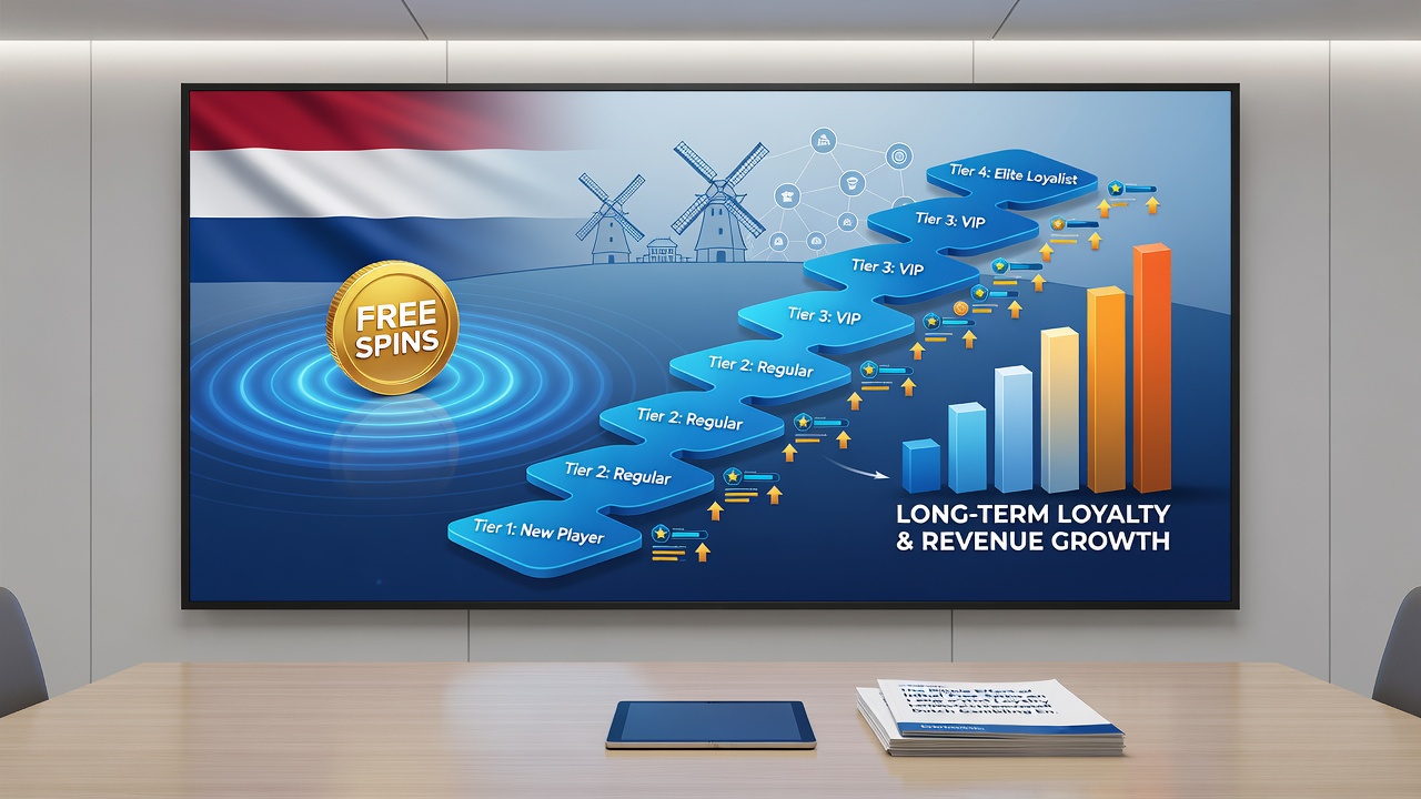 Grafiek die de progressie van free spins naar VIP-voordelen in Nederlandse gokomgevingen toont