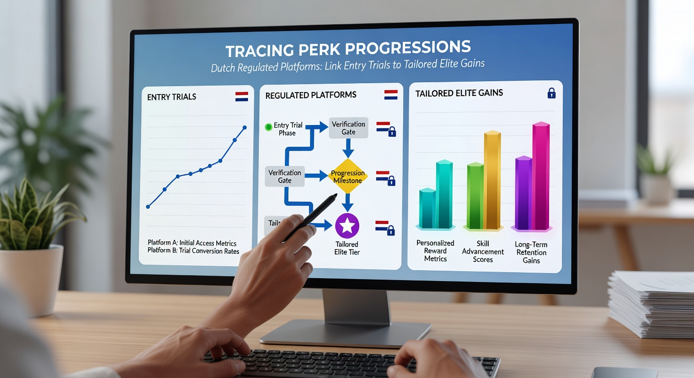 Schermafbeelding van een spelerdashboard met perk progressie en elite gains op een Nederlands casino-platform